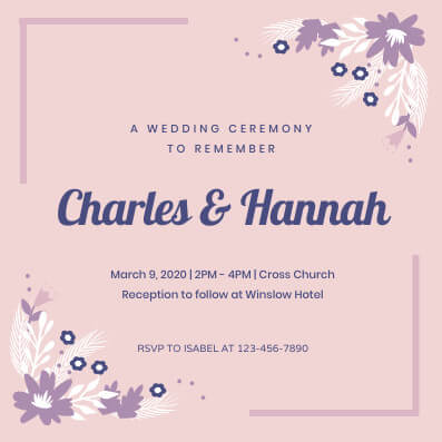 Wedding Ceremony Invitation Template