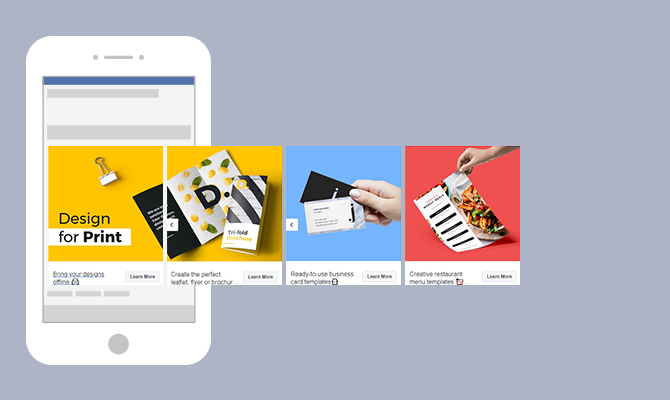 Facebook carousel ad example