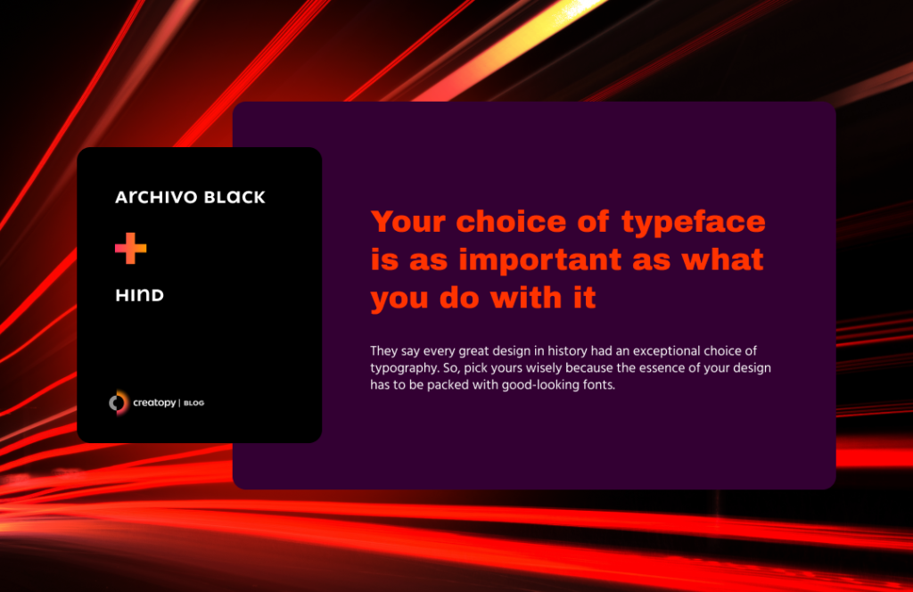 Archivo Hind font combination
