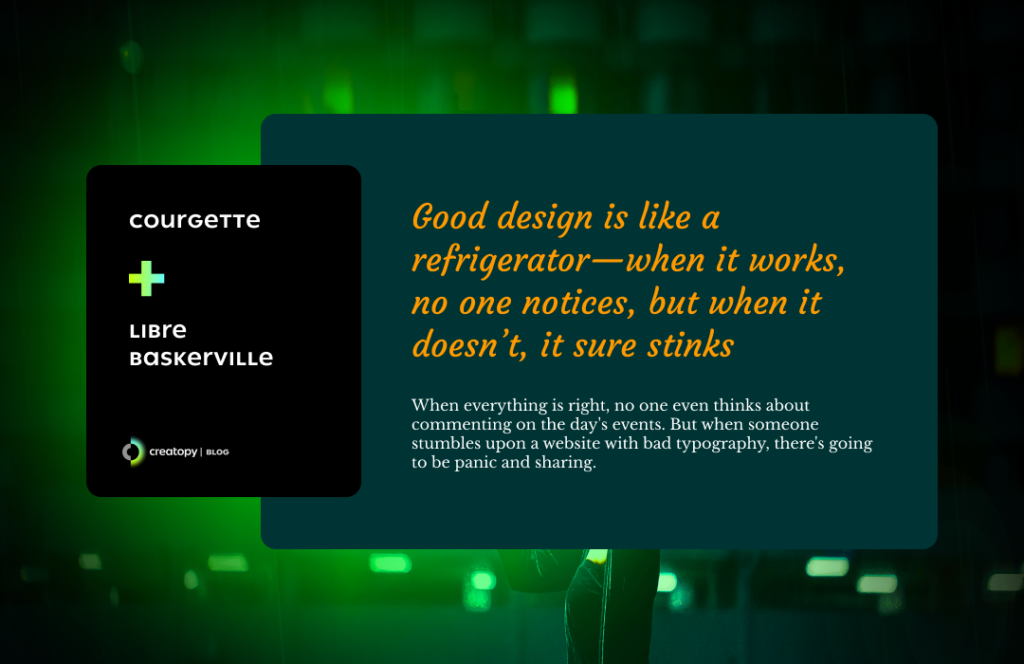 Courgette Libre Baskerville font pairing