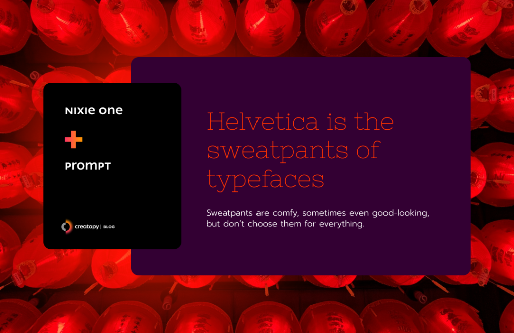 Nixie One Prompt font combination