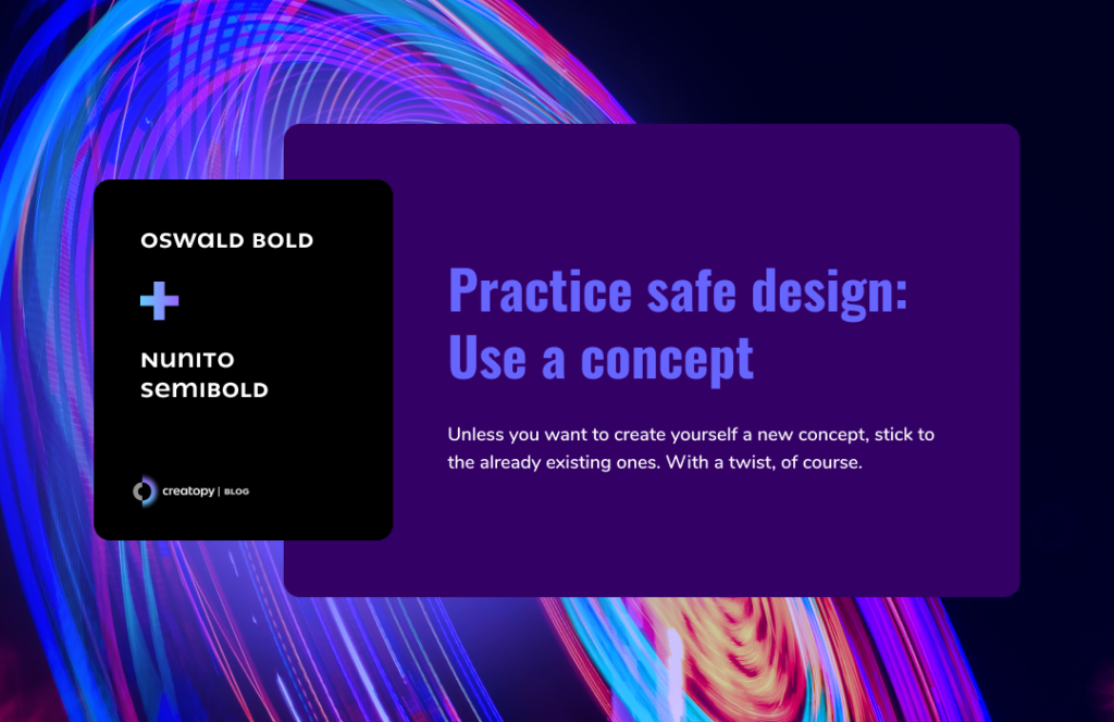 Nunito Oswald font pairing