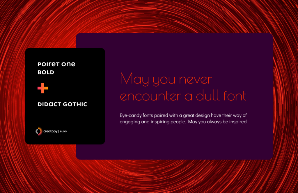 Poiret One Didact Gothic font combination