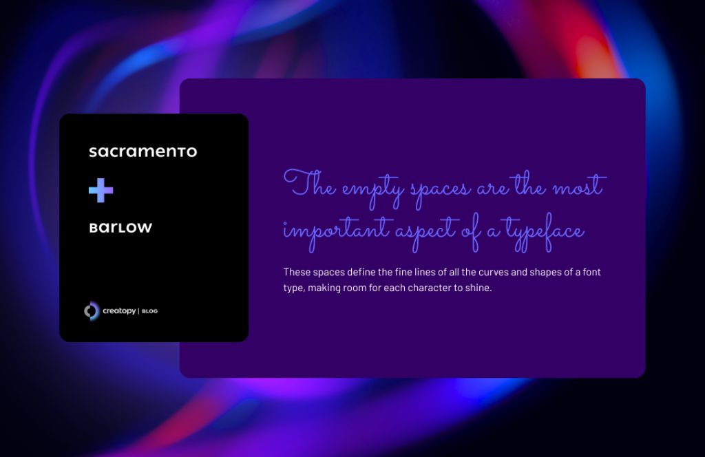 Sacramento Barlow font combination