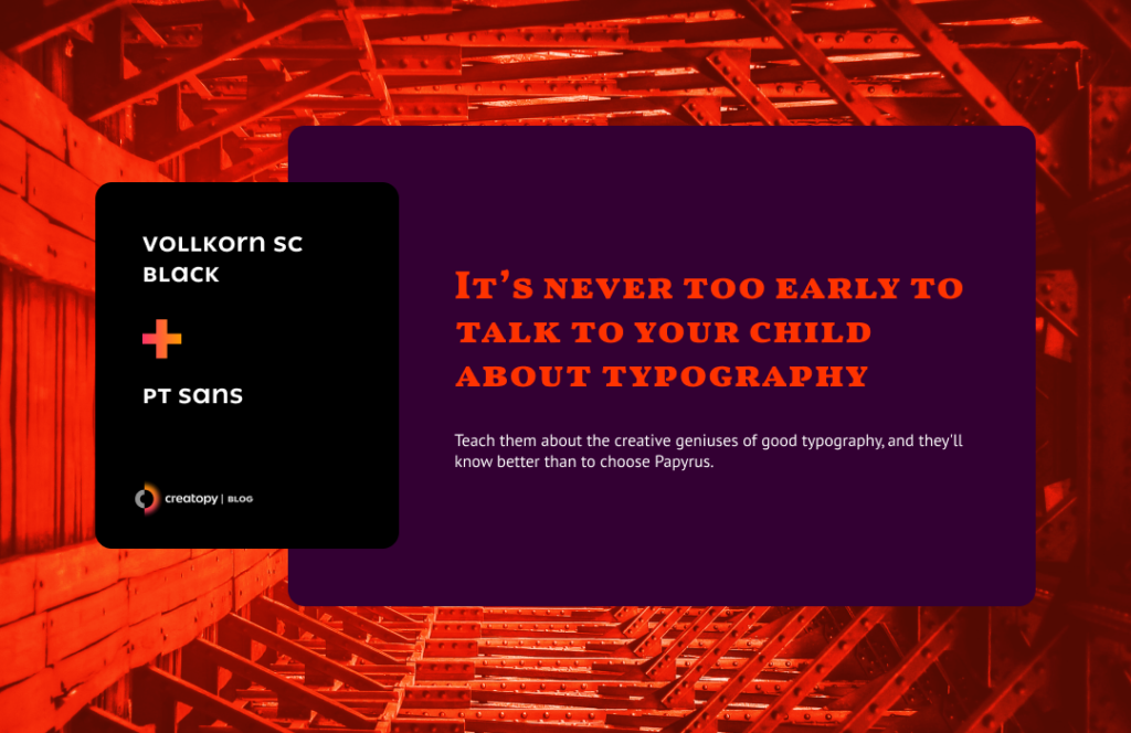 Vollkorn SC PT Sans font combination