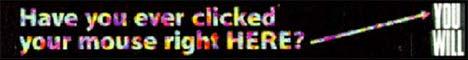 The first ever banner ad. It says "Have you ever clicked your mouse right here? You will!"